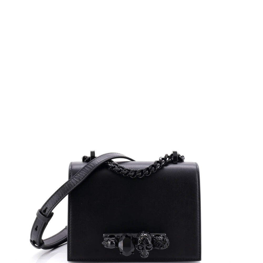 Alexander McQueen Small Jewelled Flap Satchel Leather